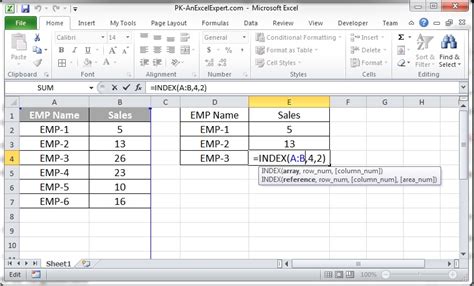 Excel INDEX-Funktion einfach an einem Beispiel erklärt - IONOS