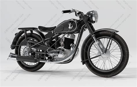 宝马古董摩托车3d模型下载_模型ID:31247-让提网