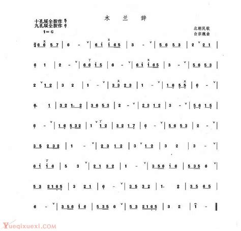 埙独奏乐曲谱【汉宫秋月】-埙曲谱 - 乐器学习网
