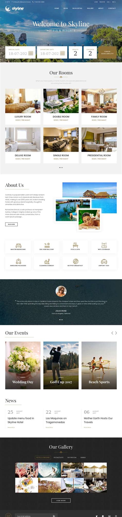 酒店网站设计模板，html豪华酒店网站模板-17素材网