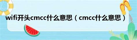 wifi开头cmcc什么意思（cmcc什么意思）_城市经济网