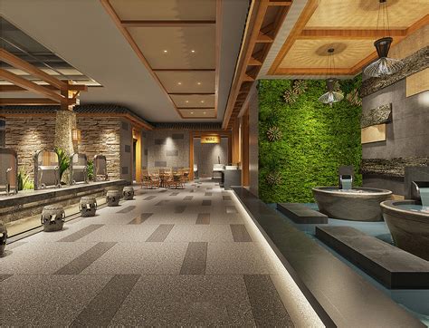 新中式酒店洗浴中心泡池3d模型下载-【集简空间】「每日更新」