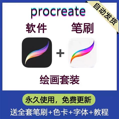 procreate软件下载包更新购买安装笔刷色卡手绘图ipad画画教程-淘宝网
