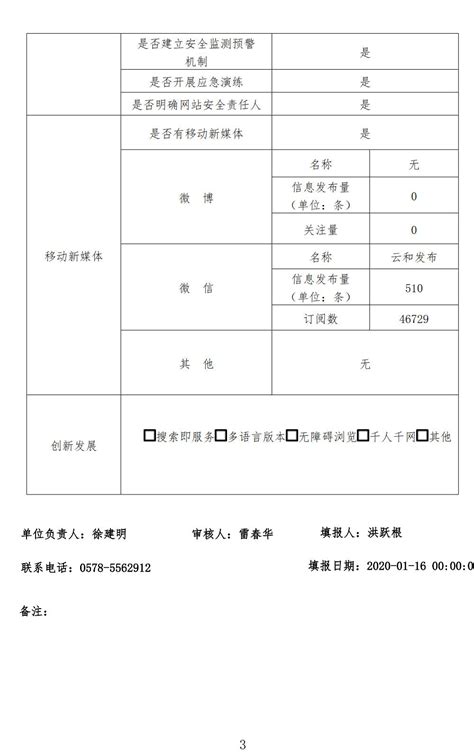 云和县政府门户网站工作年度报表(2019年度)