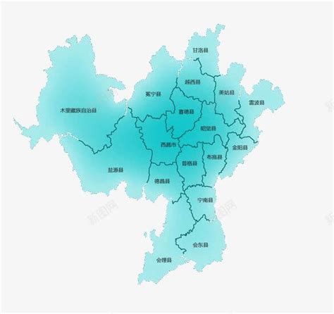 四川凉山彝族自治州地图png图片免费下载-素材7QNPqPVUV-新图网