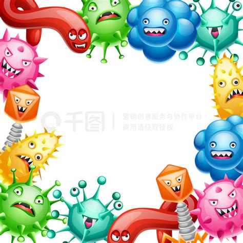 背景很少愤怒的病毒，微生物和怪物。图片免费下载-5055958080-千图网Pro