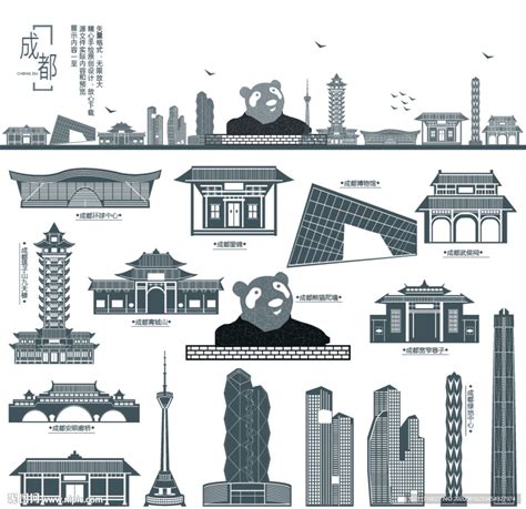 中国城市矢量地标建筑系列 China City Illustration|插画|其他插画|不当咸鱼的咸鱼 - 原创作品 - 站酷 (ZCOOL)