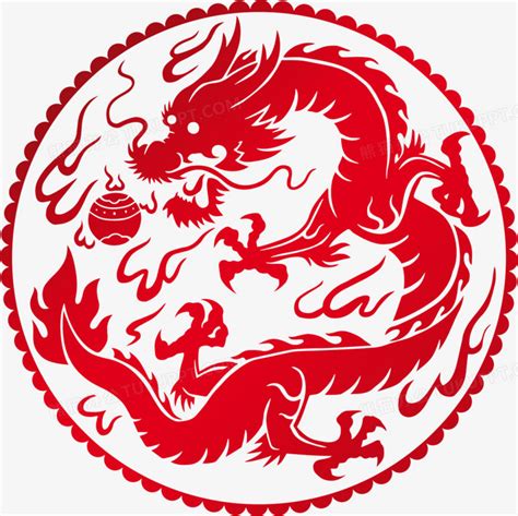 中国龙火焰徽章图腾PNG图片素材下载_徽章PNG_熊猫办公