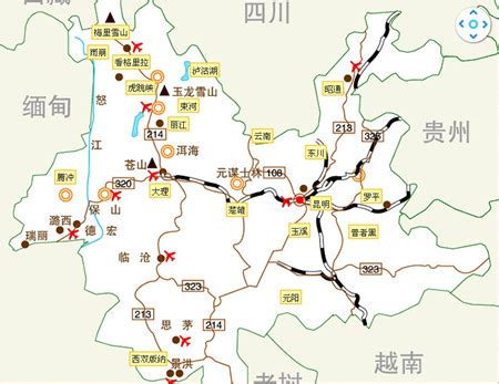 云南旅游地图·云南地图全图高清版-云景点