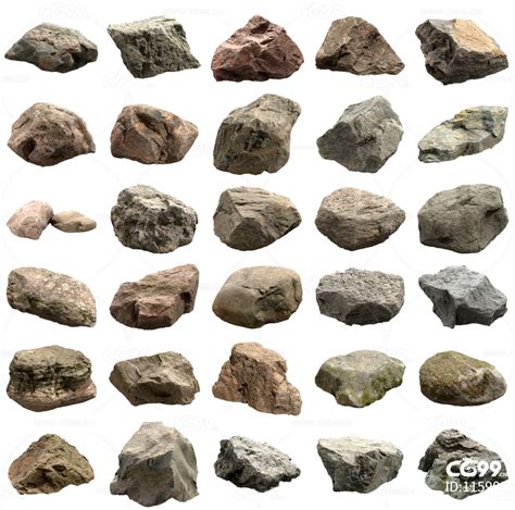 现代岩石石头组合-cg模型免费下载-CG99