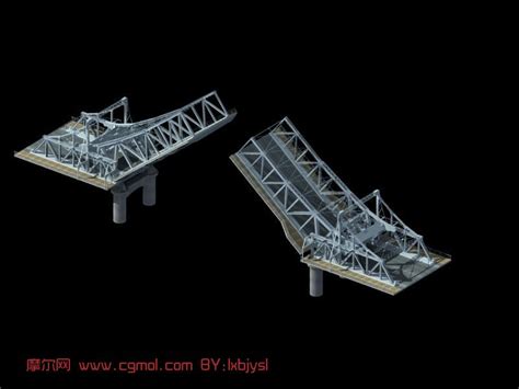 精细解放桥,带桥体合拢动画_自然场景模型下载-摩尔网CGMOL