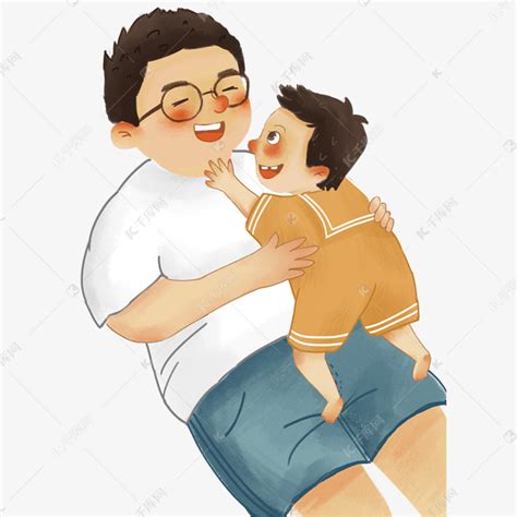 父亲节抱着孩子的爸爸素材图片免费下载-千库网