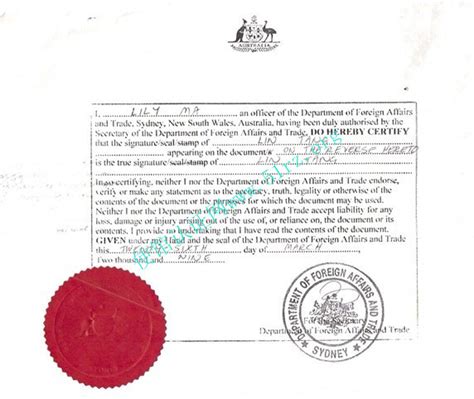 澳大利亚外交部认证样本-易代通使馆认证网