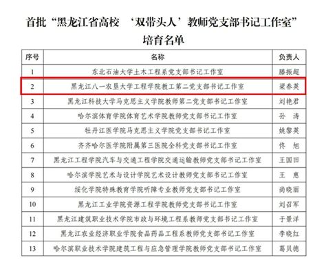 【时事新闻】我院教工第二党支部成功获批首批“黑龙江省高校‘双带头人’教师党支部书记工作室”
