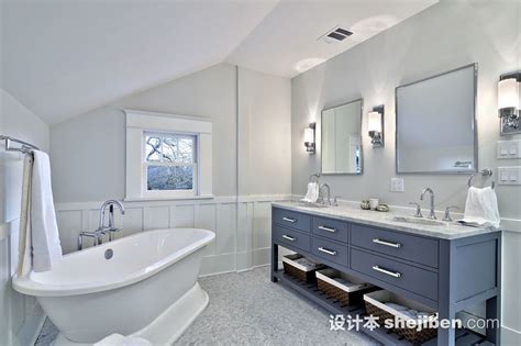 现代简约三居室卫生间浴缸装修效果图大全-房天下装修效果图