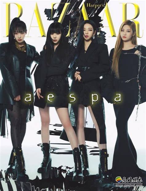 aespa为某杂志最新一期拍摄写真，黑色装扮尽显次时代韩流女团王者风范-新闻资讯-高贝娱乐