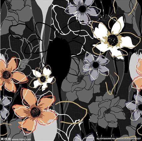 花卉装饰性图案AI素材免费下载_红动中国