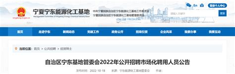 2022年宁夏自治区宁东基地管委会招聘市场化聘用人员公告【25人】