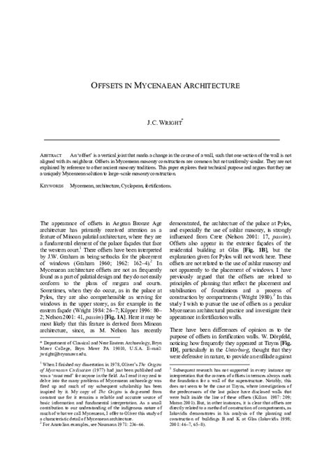 (PDF) ”Offsets in Mycenaean Architecture,”in Autochthon. Papers ...