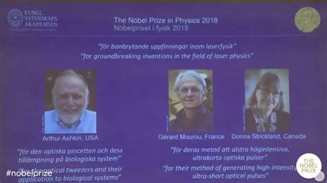 2018诺贝尔物理学奖揭晓！美法加三位科学家因激光研究获奖 - 知乎
