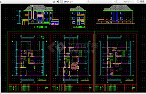 金华别墅楼建筑施工CAD全套设计方案详图_室内节点图块_土木在线