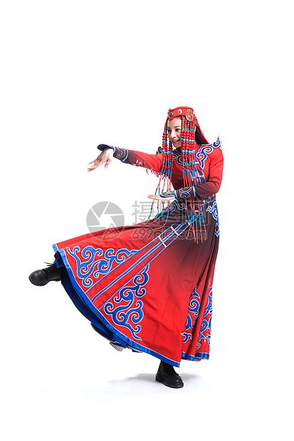 人正面视角全身像穿着蒙古族服饰的女人高清图片下载-正版图片501985299-摄图网