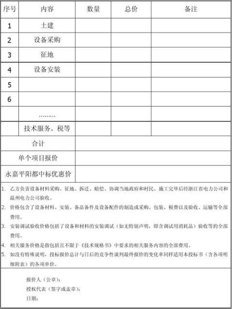 投标报价书格式 - 范文118