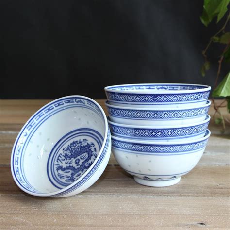 青花陶瓷饭碗老式创意家用碗景德镇复古釉下彩餐具玲珑套装碗大号-阿里巴巴