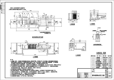 紫外线消毒CAD图纸（紫外消毒渠）_工程构筑物及设备__土木在线