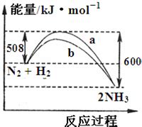 10．右图a曲线是198K时N2与H2反应过程中能量变化的示意图.下列叙述正确的是 A．该反应的热化学方程式为: N2 + 3H22NH3 H ...
