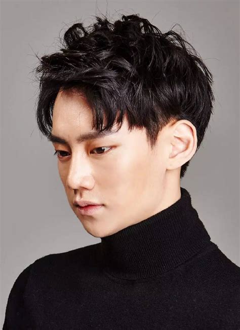 男士纹理烫发型图图片