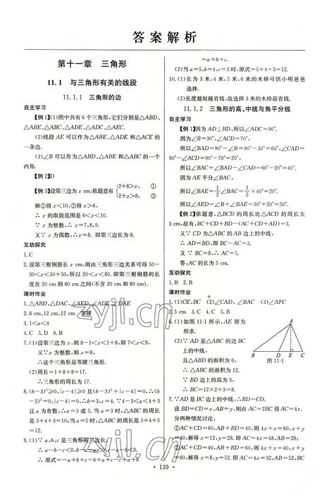 2022年长江全能学案同步练习册八年级数学上册人教版答案——青夏教育精英家教网——