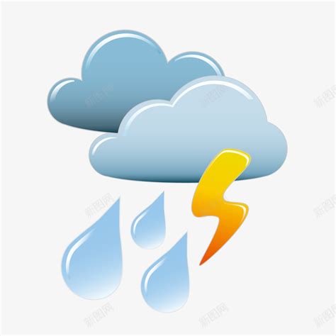 卡通闪电下雨天气预报矢量图png图片免费下载-素材7SyUWVgjq-新图网