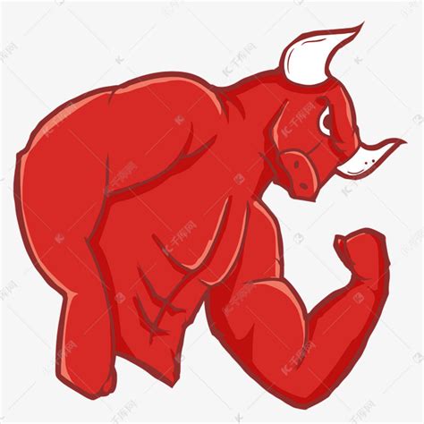 霸气牛年2021红牛肌肉强壮素材图片免费下载-千库网