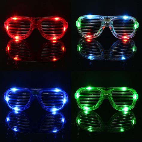 红蓝绿白百叶窗冷光眼镜led发光节日眼镜闪光助威眼镜节日用品-阿里巴巴