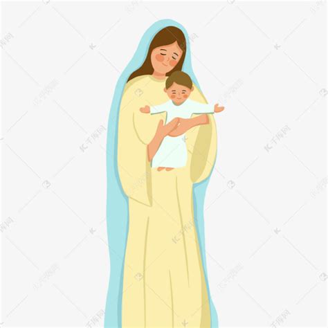 穿着黄色衣服的圣女卡门和圣婴素材图片免费下载-千库网