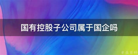 国有控股子公司属于国企吗 - 业百科