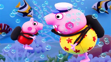 儿童动画：猪爷爷开潜水艇带佩奇乔治去哪玩？小猪佩奇玩具故事_腾讯视频