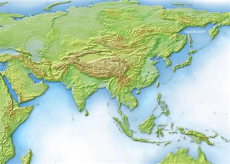 亚洲政区图英文版 - 人文地理图片 - 地理教师网