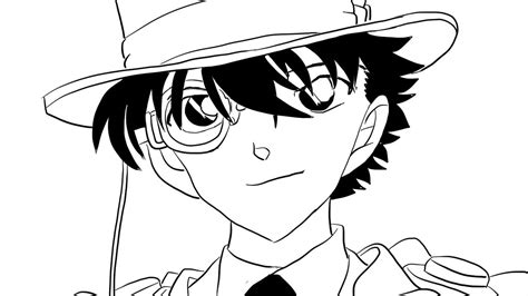 怪盗基德黑白漫画图片