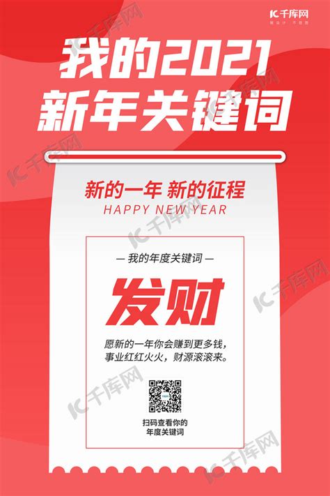 年度关键词我的学习关键词红色中国风海报海报模板下载-千库网