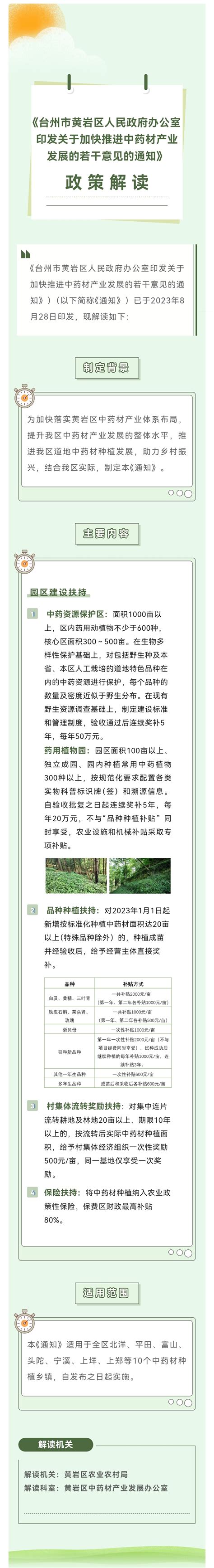 图文解读：台州市黄岩区人民政府办公室印发关于加快推进中药材产业发展的若干意见的通知