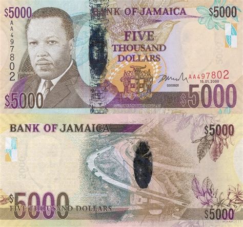 5000 Dollar Note Of Jamaica
