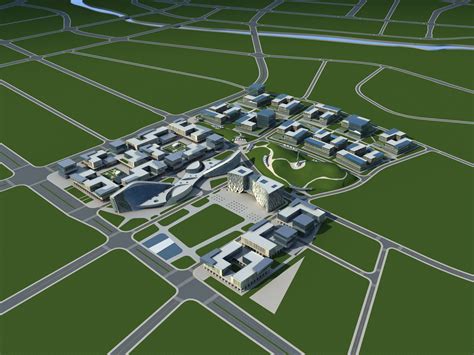 现代产业园区规划3dmax 模型下载-光辉城市