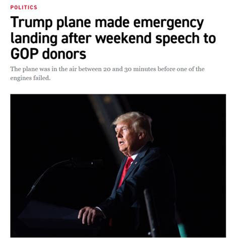 美媒爆：特朗普所乘飞机飞行途中突遇引擎故障，随后紧急迫降-大河新闻