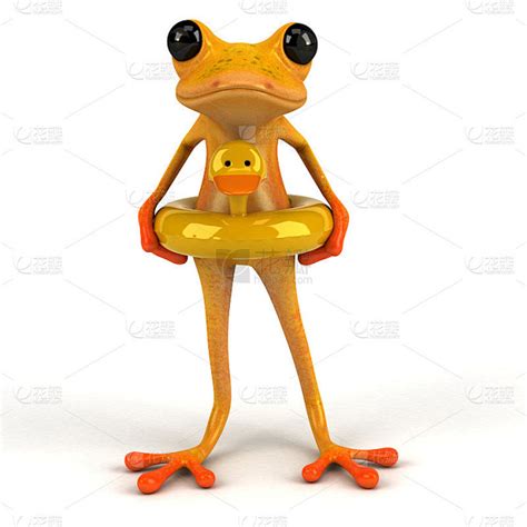有趣的青蛙- 3D插图