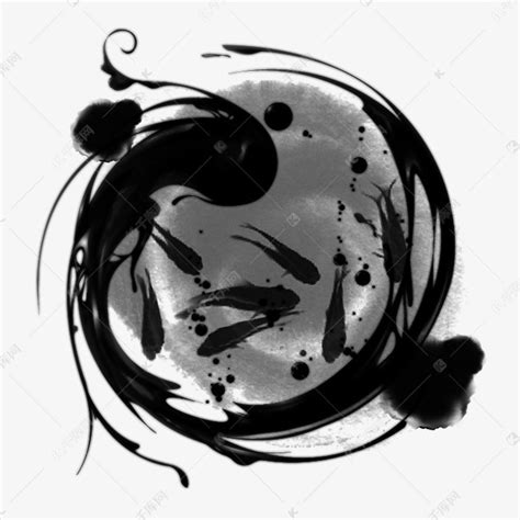 阴阳鱼黑白图片