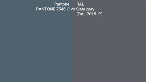 Pantone 7545 C vs RAL Slate grey (RAL 7015-P) side by side comparison