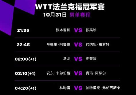 2023WTT法兰克福冠军赛赛程直播时间表10月31日 今天中国乒乓球队比赛对阵表图-闽南网