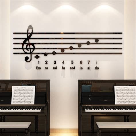 琴行音乐钢琴教室布置琴房创意墙面装饰班级培训机构文化墙贴纸画_虎窝淘